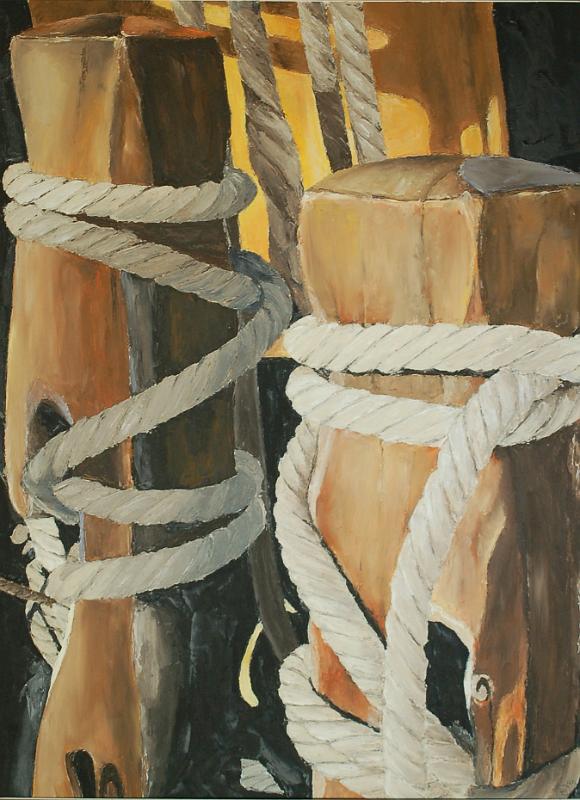 corde et bois.jpg - Painting oil on paper -Huile sur papier format /size 40x60